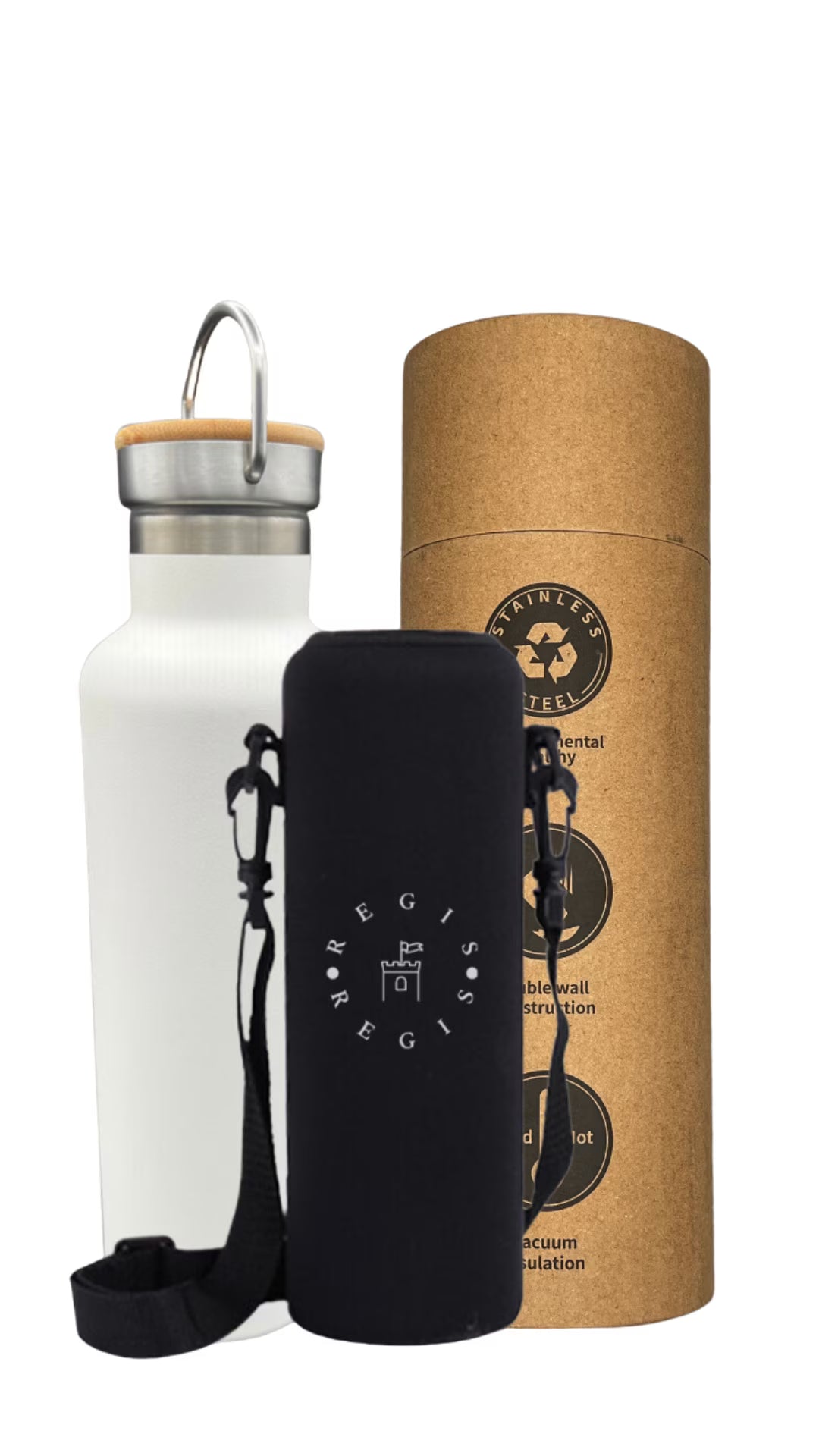 Stainless Steel Sports Water Bottles 25oz White W423645