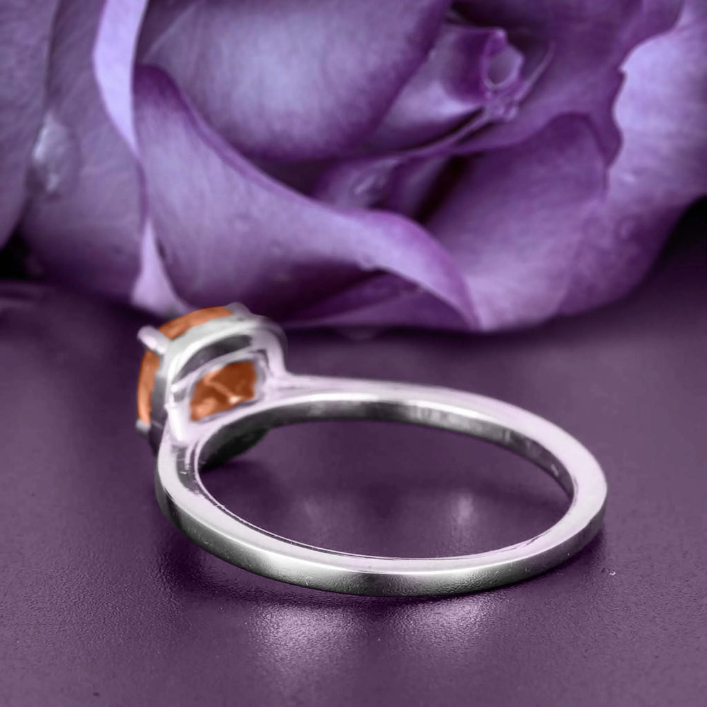 1.55 Carat Cushion Cut Morganite And Diamond Moissanite Engagement Ring in 10k Solid White Gold S822056
