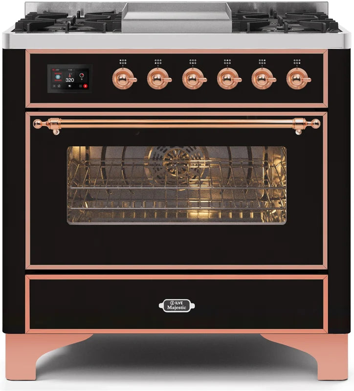 Glossy Black Dual Fuel Natural Gas Range Z3641