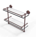 Antique Copper Double Glass Shelf with Towel Bar L1518