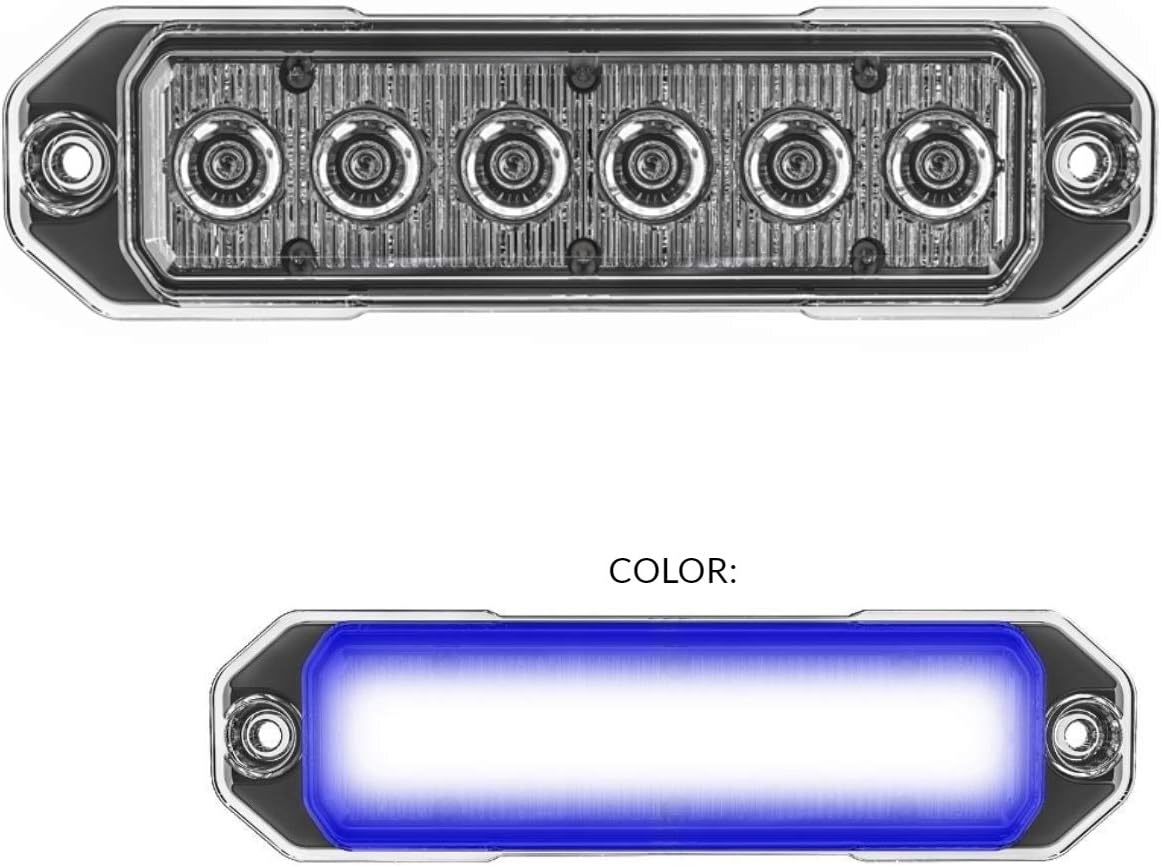 Red/Blue 18W LED Strobe Light, Pack of 2 B690