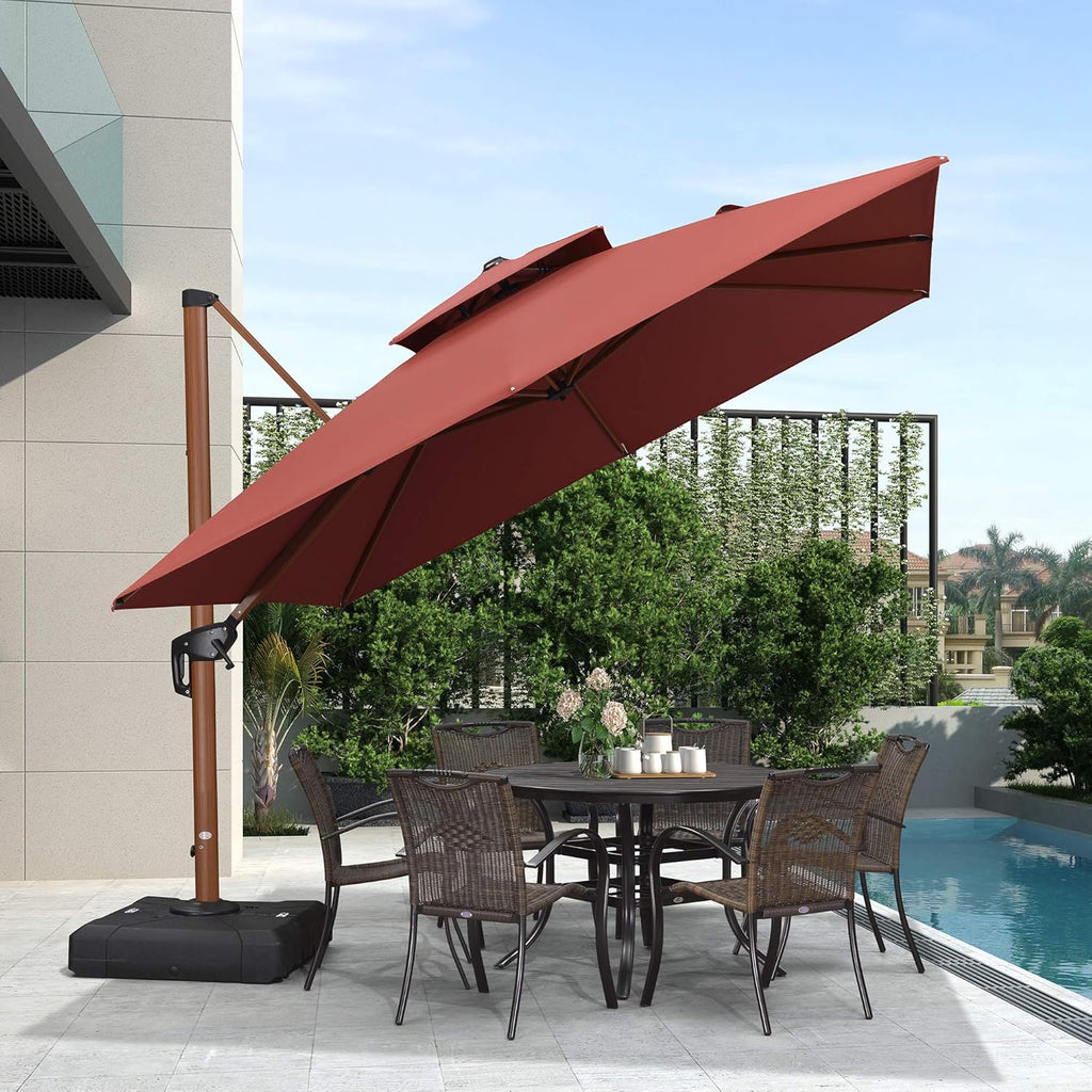 Beige Cantilever Patio Umbrella Y4732