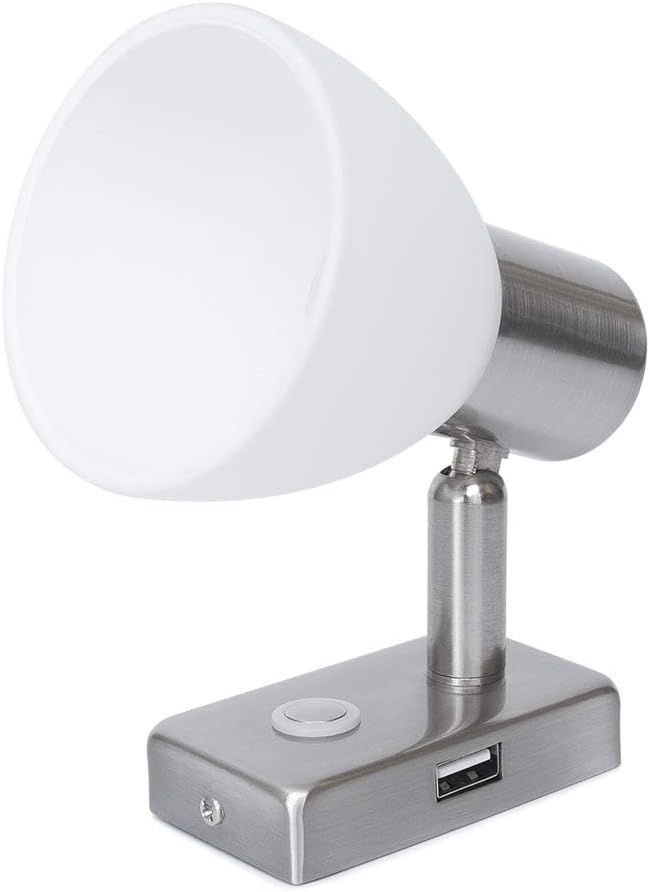 12V LED RV Interior Reading Light 3W with USB Port Touch Switch Dimmable Warm Two Pack V672