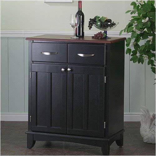 Black Cottage Oak Wood Top Buffet L56056