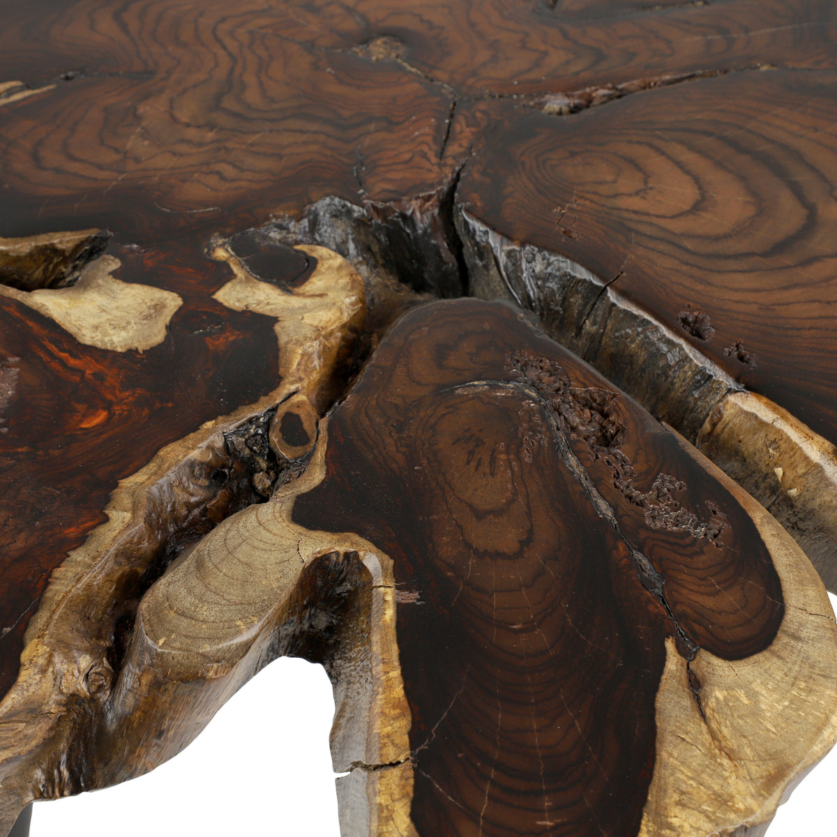 Brown Wood Coffee Table with Black Metal Tripod Legs N976723