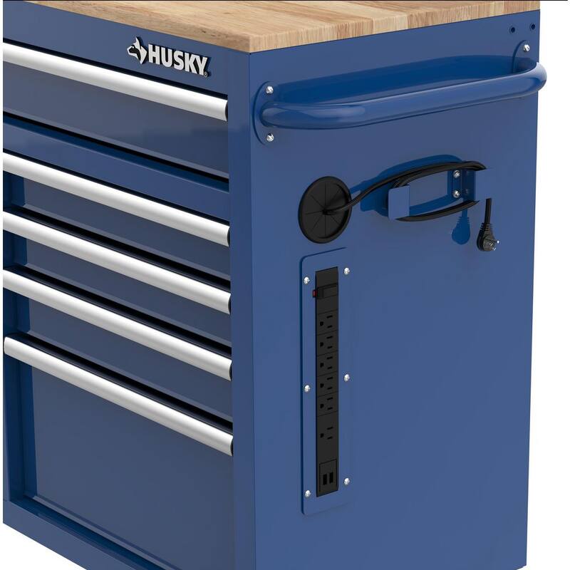 46 in. Gloss Blue Mobile Workbench Cabinet D2572