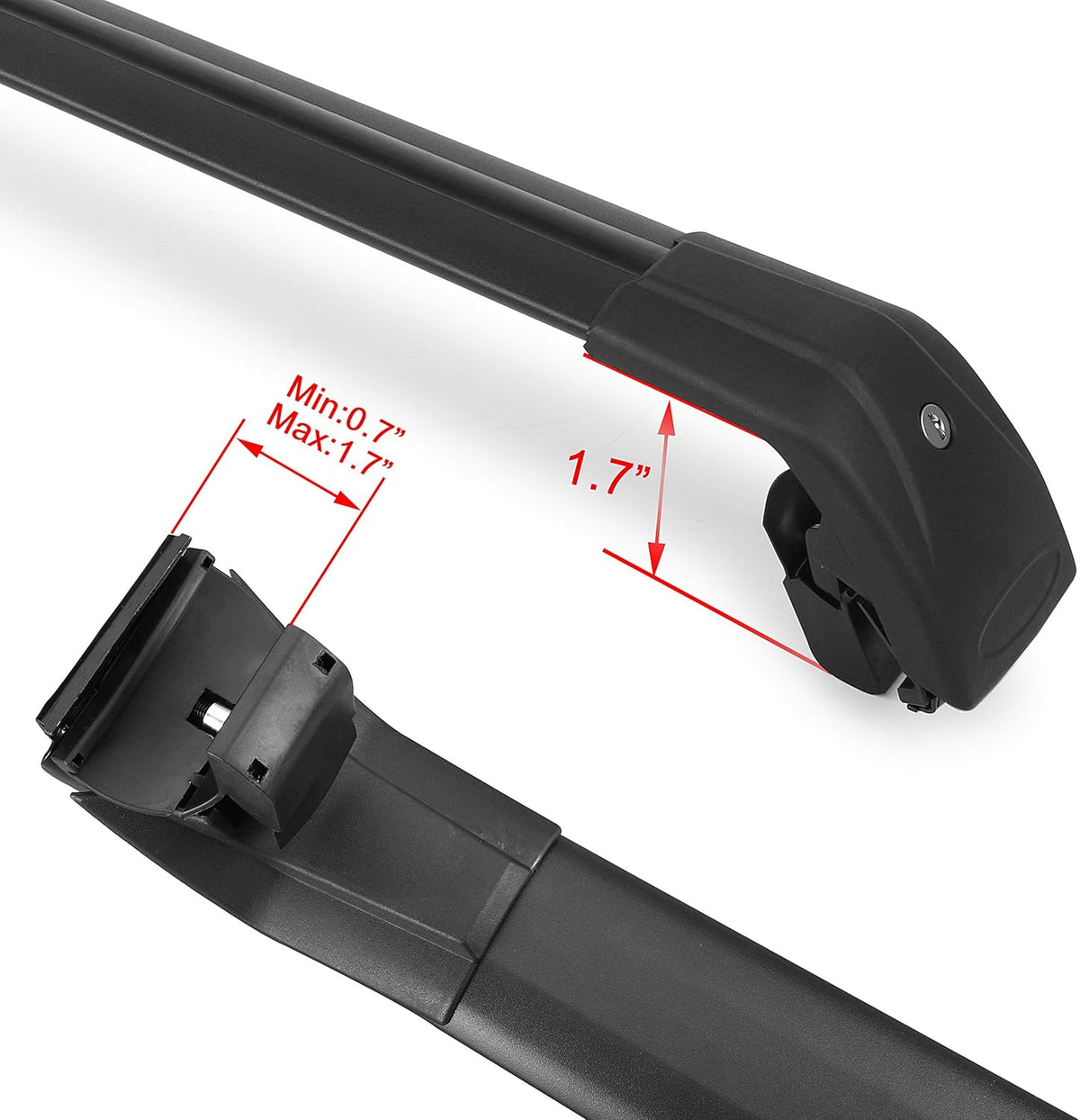 Roof Rack Cross Bars Black Matte with Anti-Theft Locks S1605