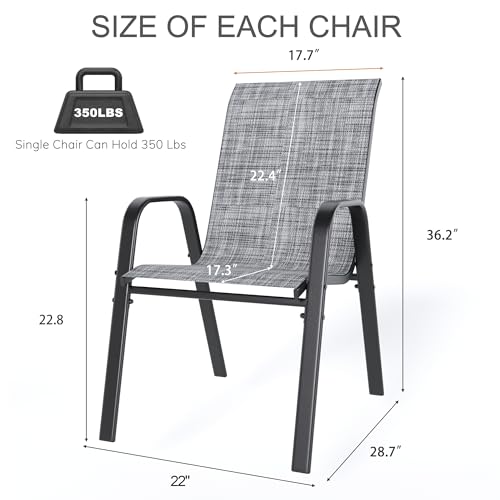 Outdoor Patio Stackable Dining Chairs Set of 4 All-Weather Textilene Y9093