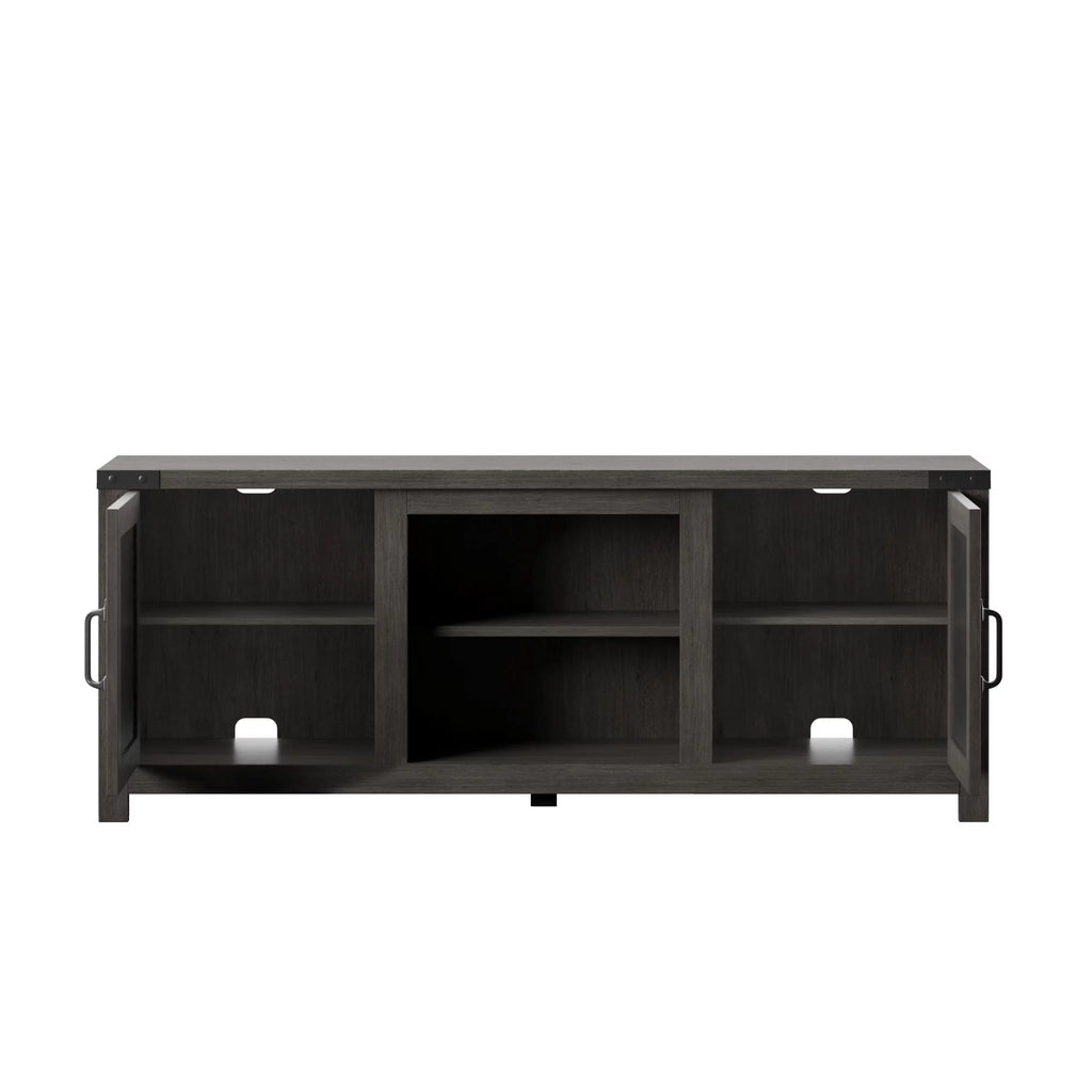 Weathered Gray TV Stand with Planked Doors X69240