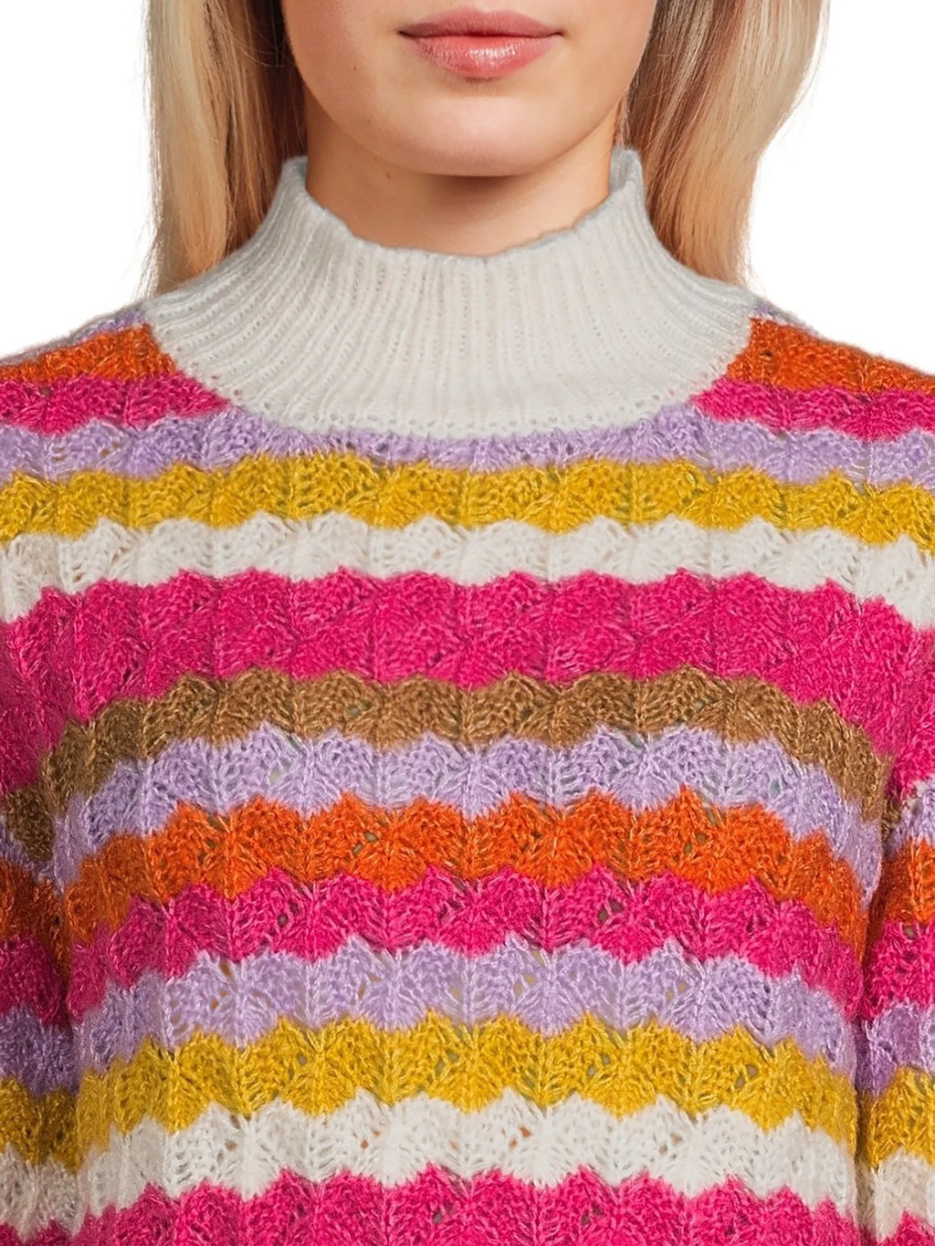 Women's Mock Neck Pullover Sweater with Long Sleeves, Midweight B4556