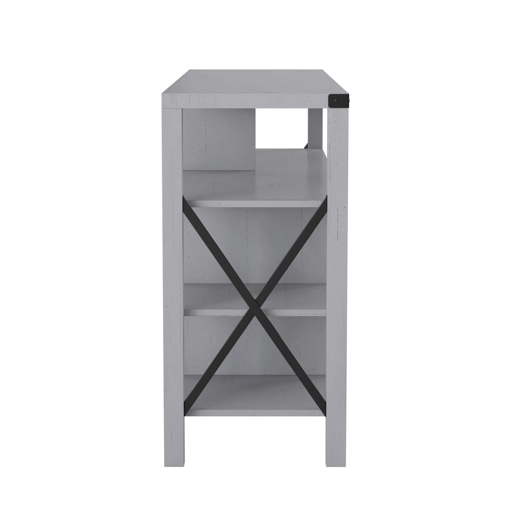 60 Inch Coastal Gray Media Console Cabinet S9155