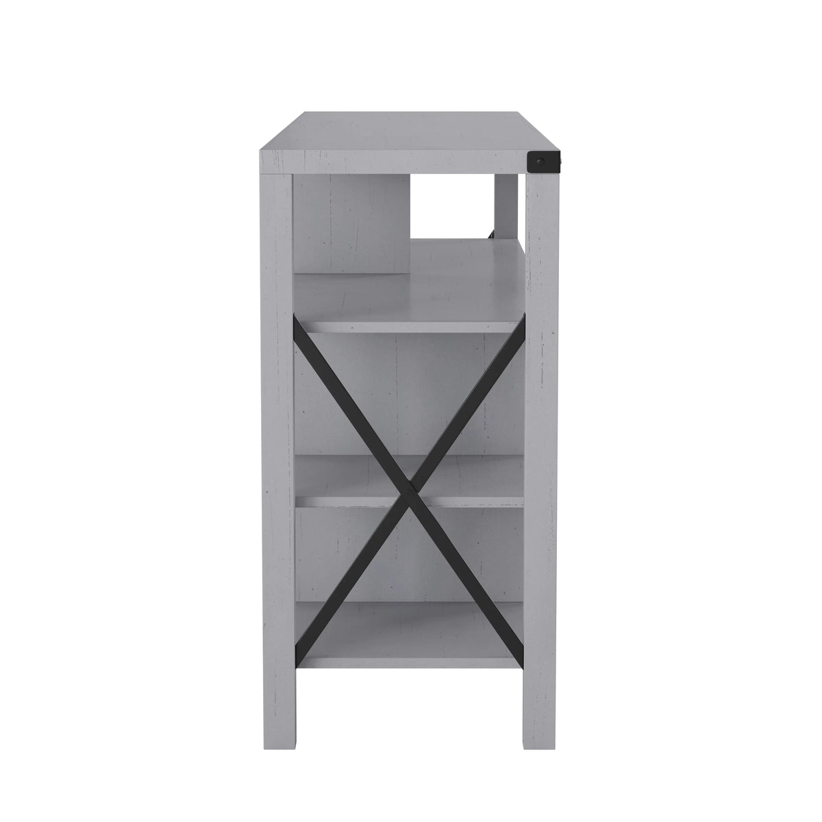 60 Inch Coastal Gray Media Console Cabinet S9155