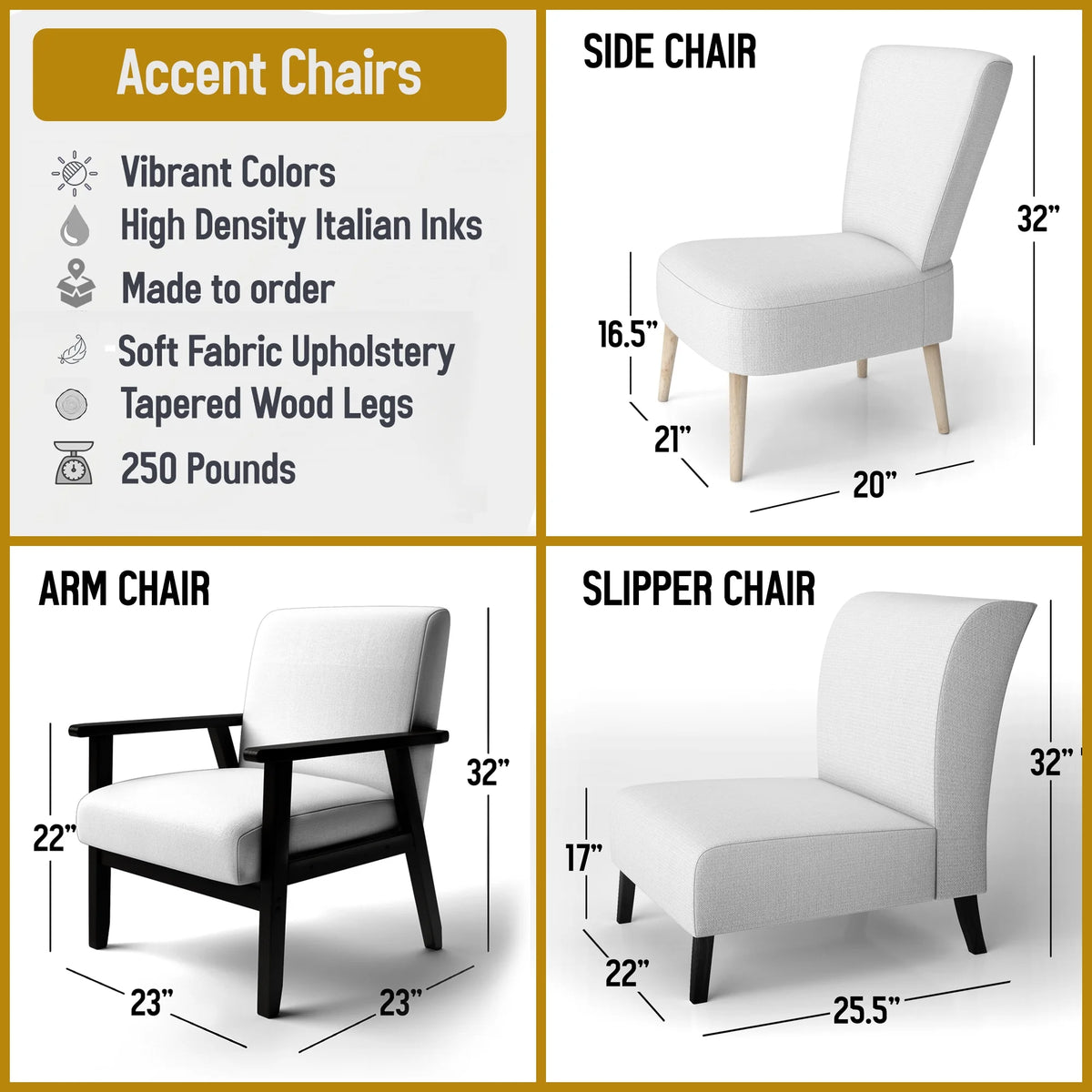 Gold Upholstered Accent Chair K72819