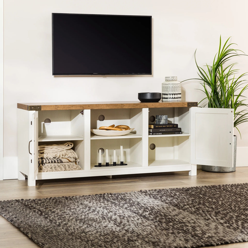 White Barn Door TV Stand Z13702