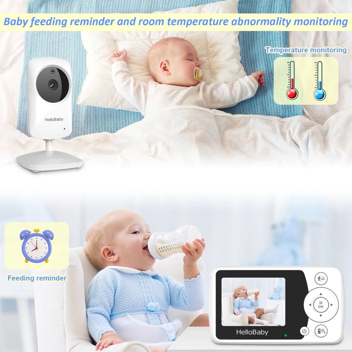 Baby Monitor with Camera and Audio, 2.4" LCD R581