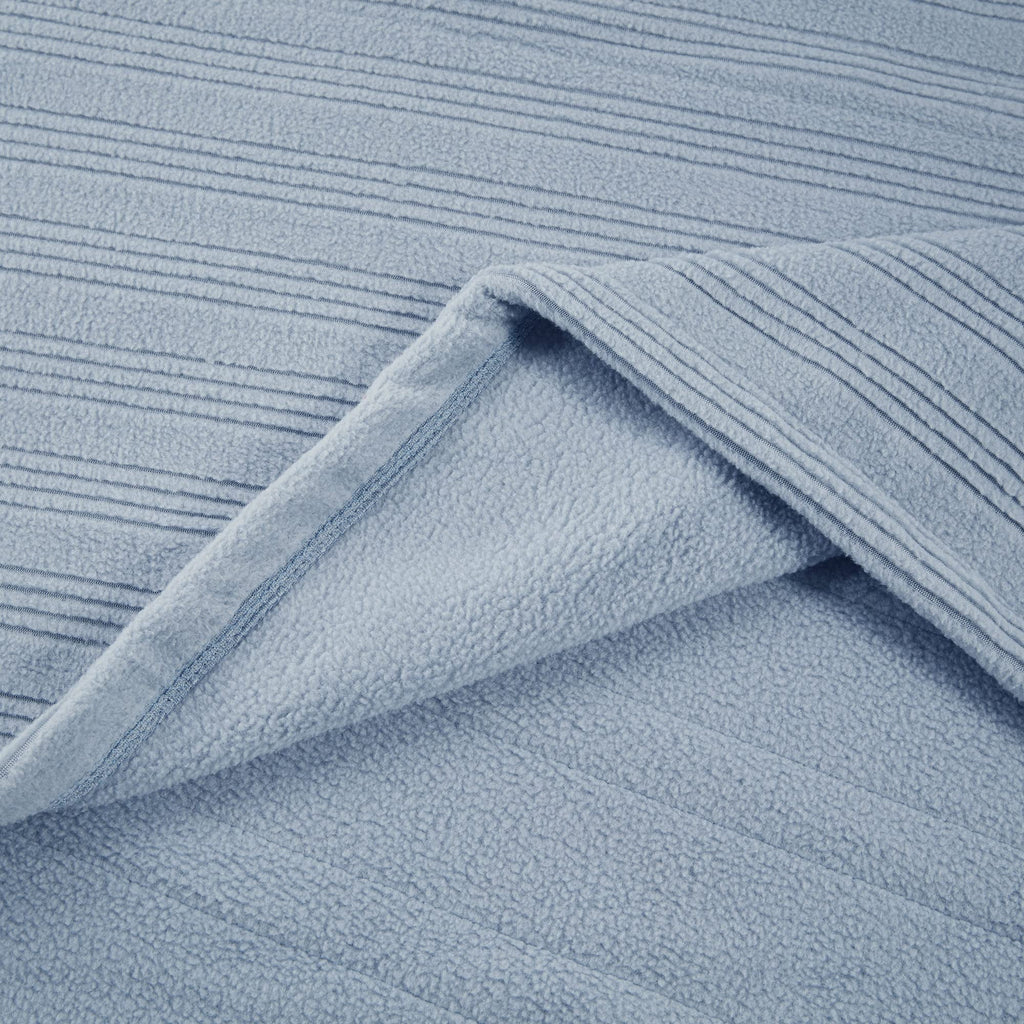 Queen Fleece Ultra Soft Electric Heated Blanket Dusty Blue I343