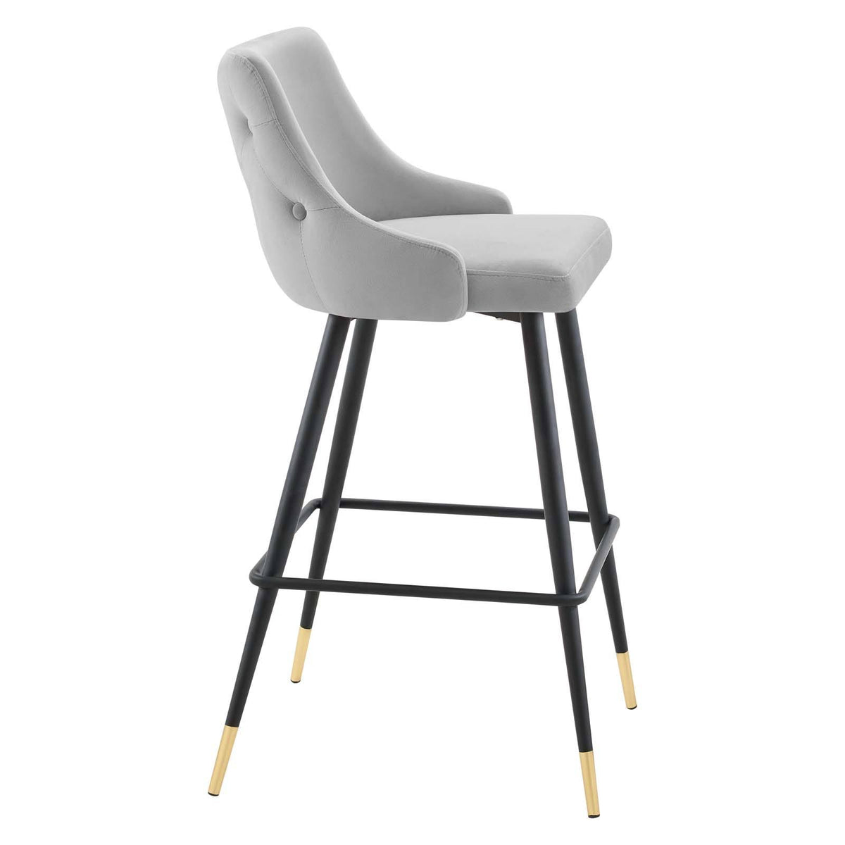 Light Gray Performance Velvet Bar Stool Set of 2 V26847