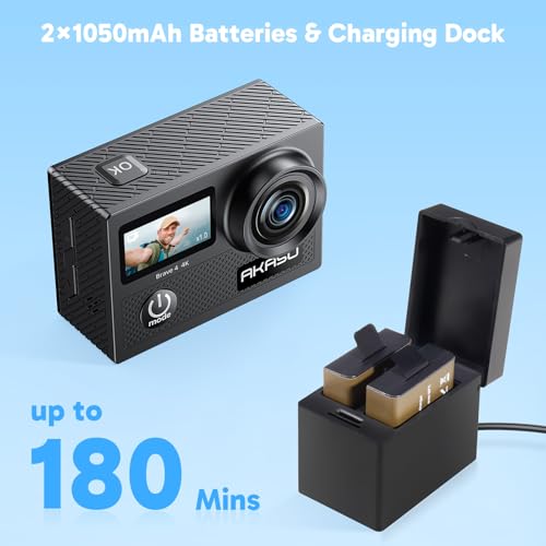 4K30fps 20MP WiFi Action Camera with EIS 131ft Waterproof R70092