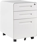 White 3 Drawer Metal File Cabinet with Lock E93463