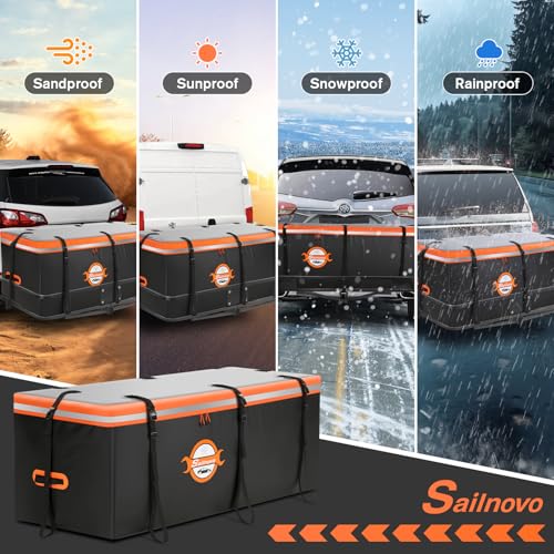 Waterproof 20 Cubic Feet Hitch Cargo Carrier Bag with 8 Straps Y634