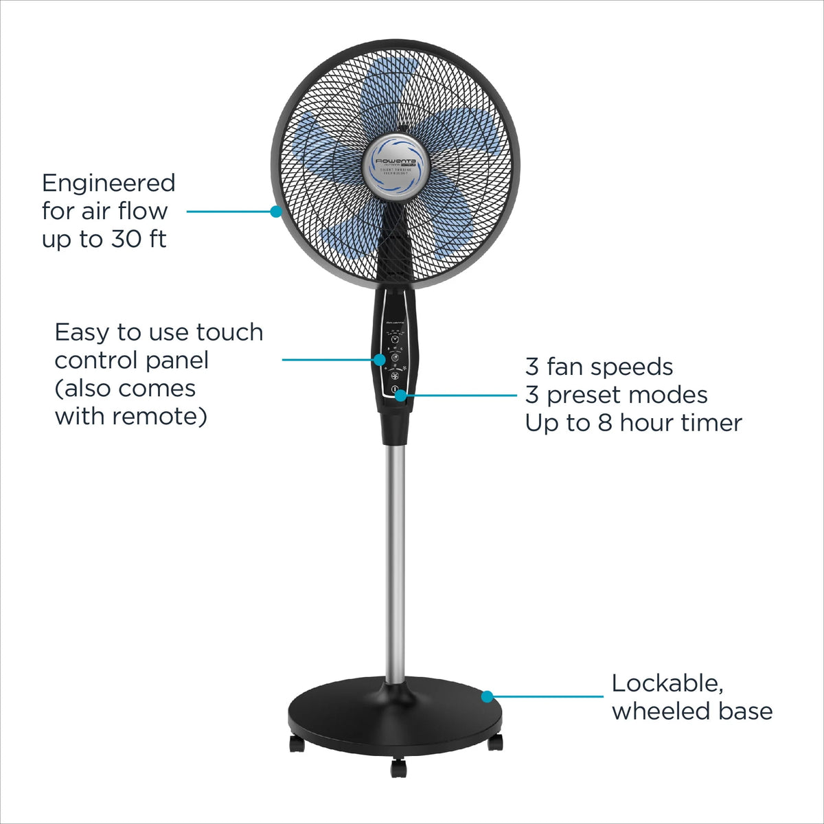 Portable Weather Resistant Black Fan U358056