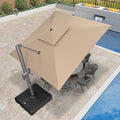 12FT Square Cantilever Patio Umbrella with 360° Rotation Tilting I8411
