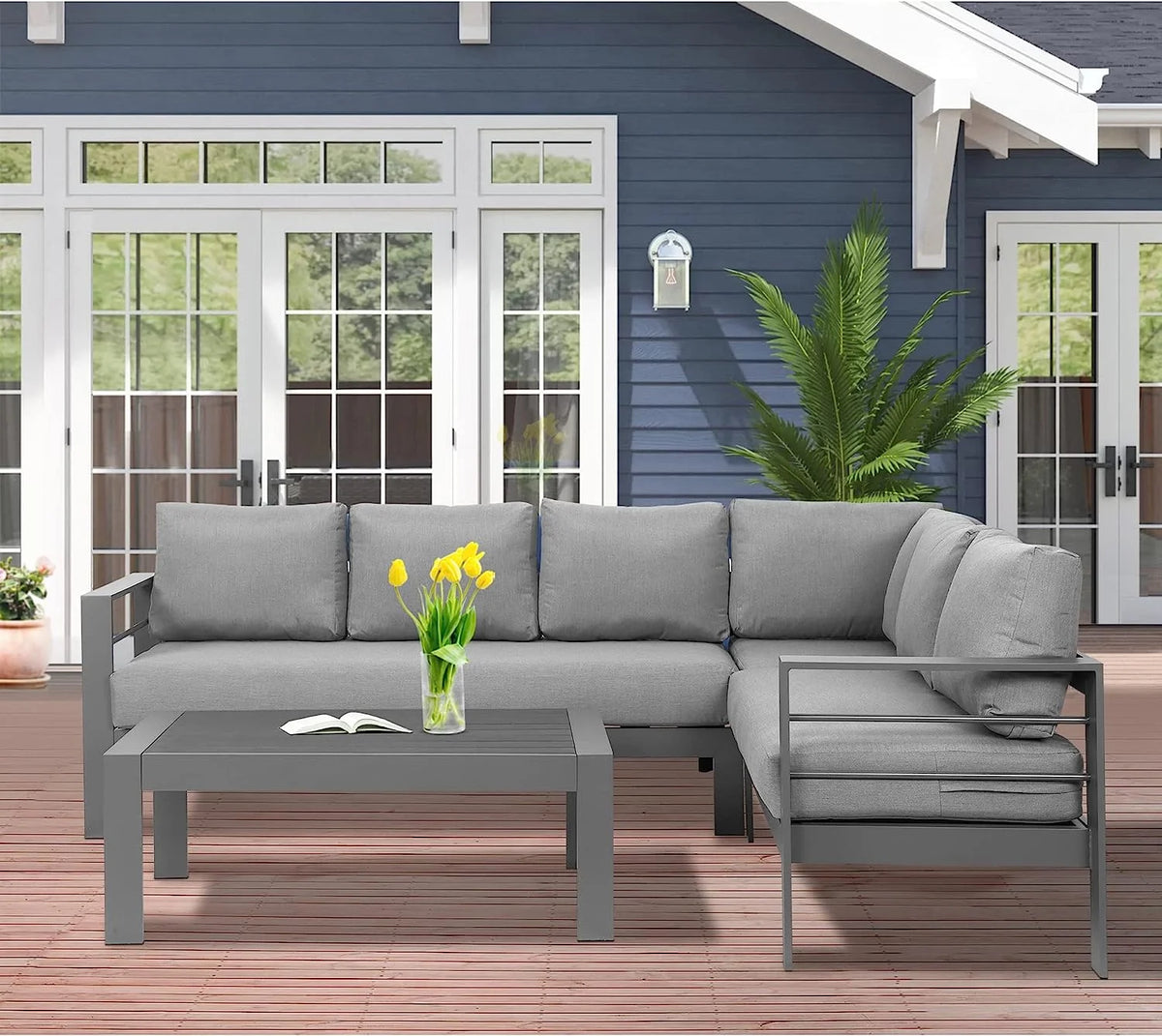 Aluminum Outdoor Patio Furniture Set with Dining Table U96593
