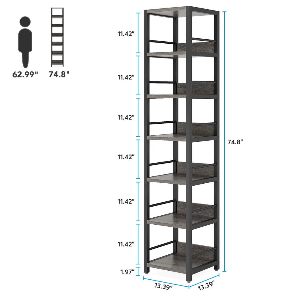75" 6 Tier Narrow Bookshelf G6620