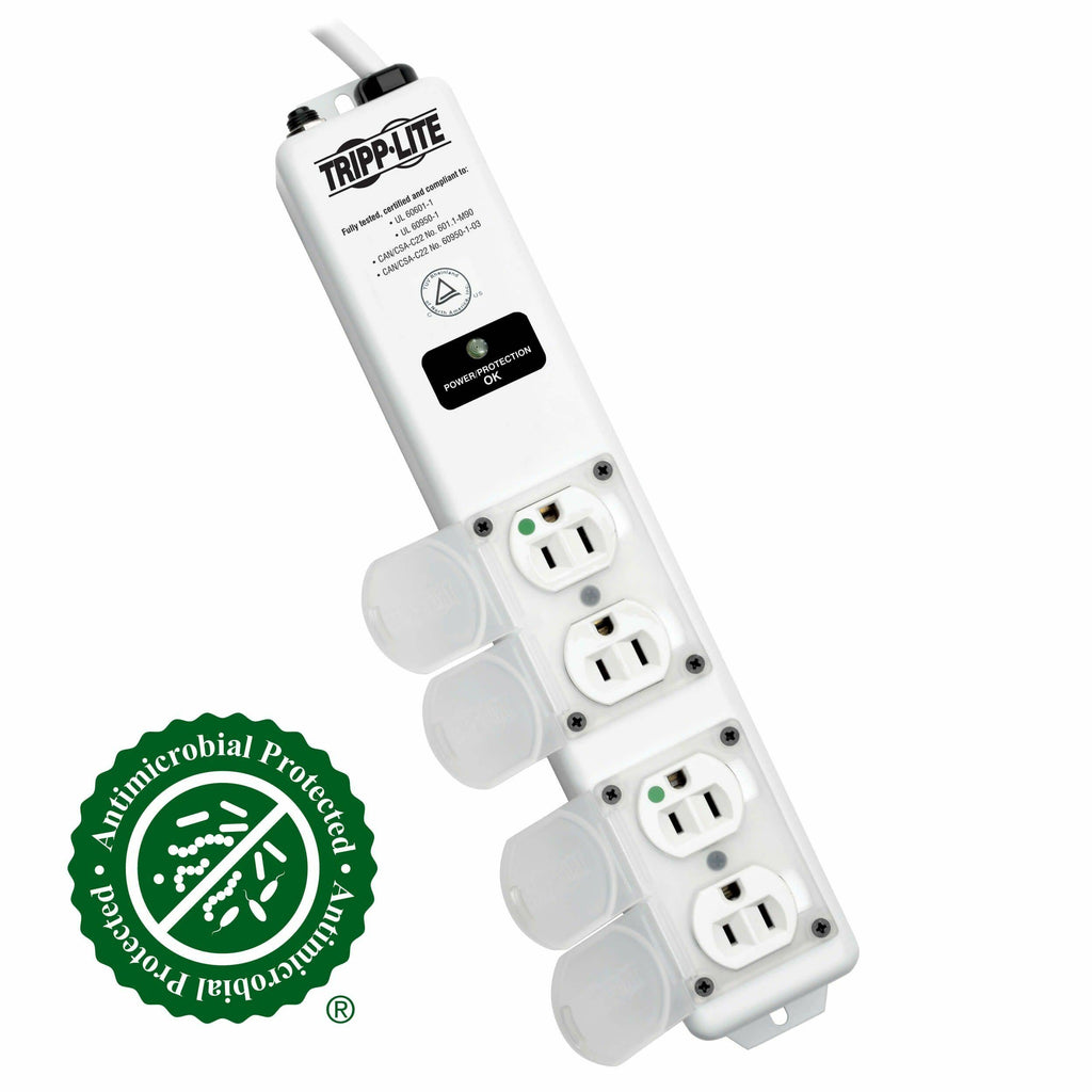 Metal 4 Outlet Surge Protector Power Strip G3531