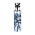 Tie-dye Blue Stainless Steel Insulated Water Bottle with Straw Lid Z895898