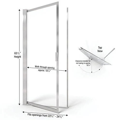 Clear Glass Shower Door Brushed Nickel Finish C473513