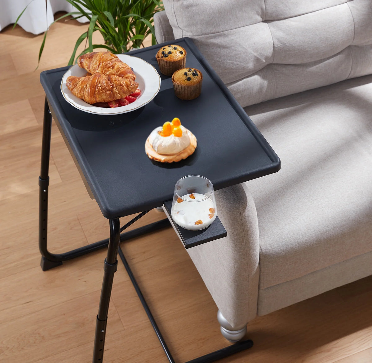 2 Pack Folding TV Tray Table Set, Black W6568