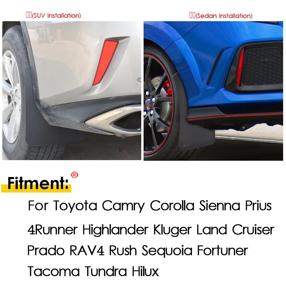 Black PP+TPO Plastic Mud Flaps for Car SUV Truck J153
