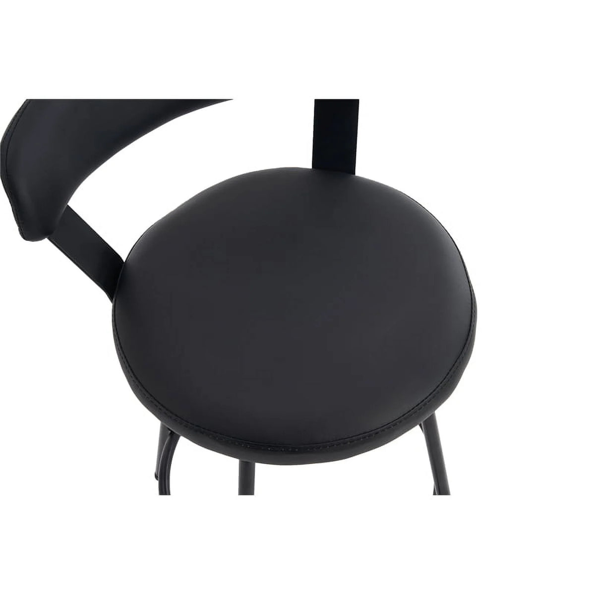 Black Faux Leather Swivel Counter Stool Set of 3 O651