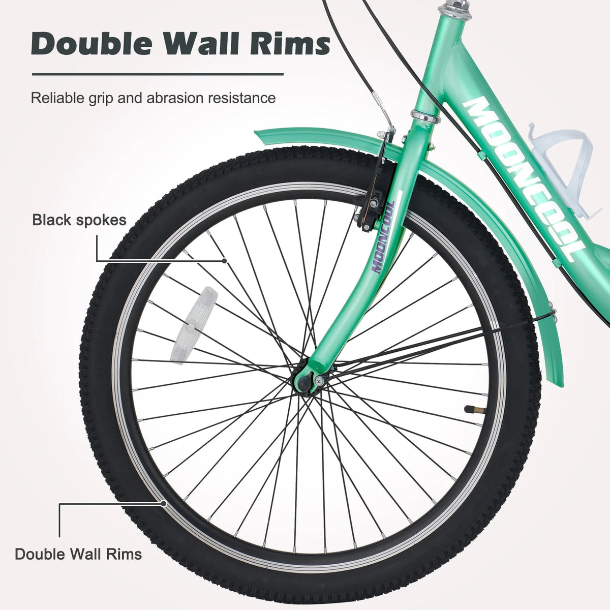 Adult Tricycles Single Speed 24 inch Three Wheel Bike Cruiser Trike with Low-Step Through Frame Large Basket G87790