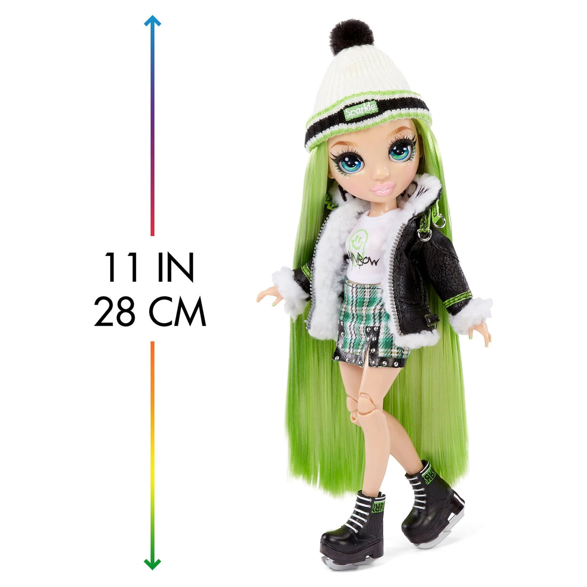 Green Winter Break Fashion Doll and Playset with 2 Complete Doll Outfits, Snowboard and Winter Doll Accessories W849884