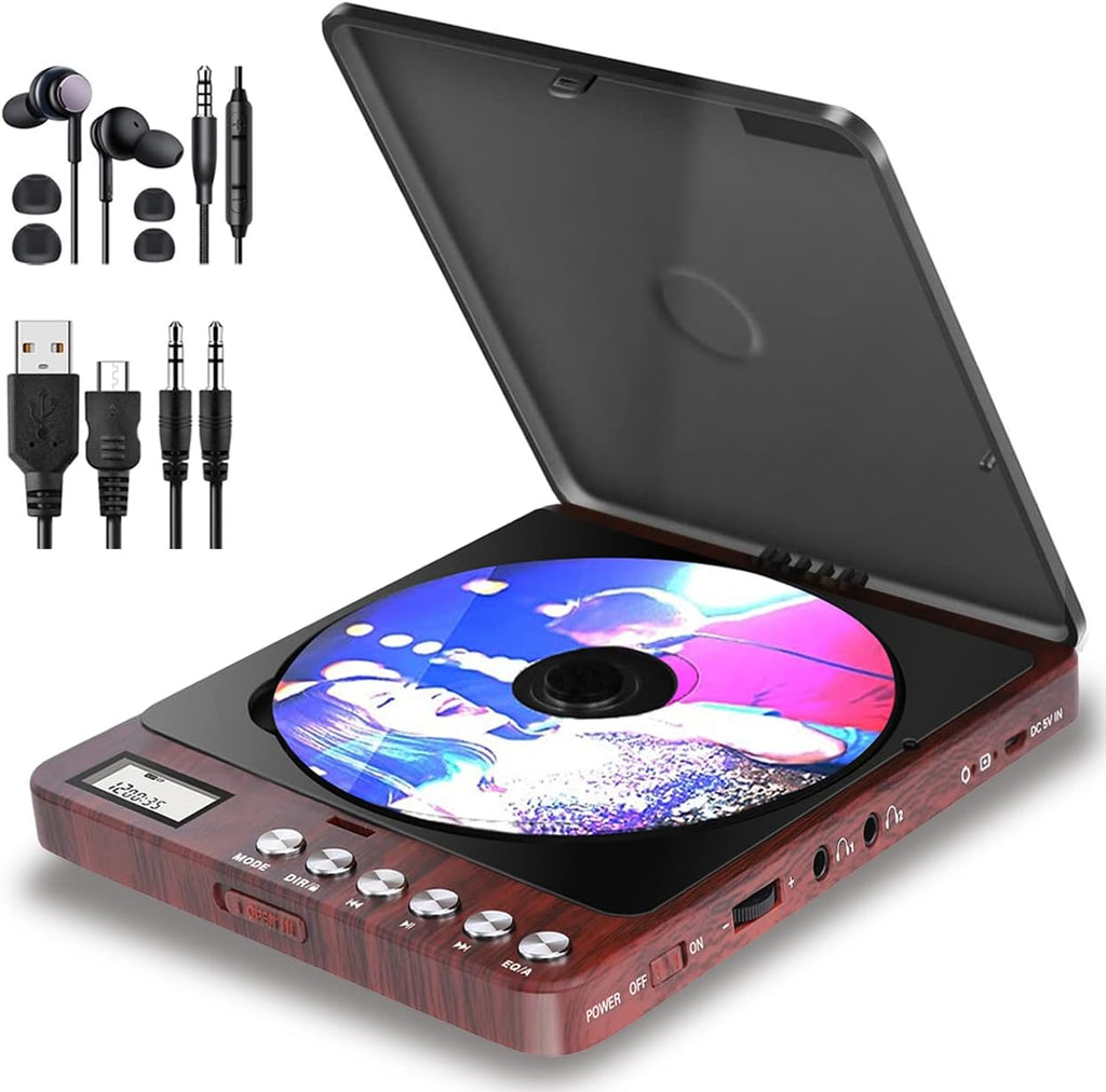 Pack of 2 Portable CD Player with Double Headphone Jack L1041