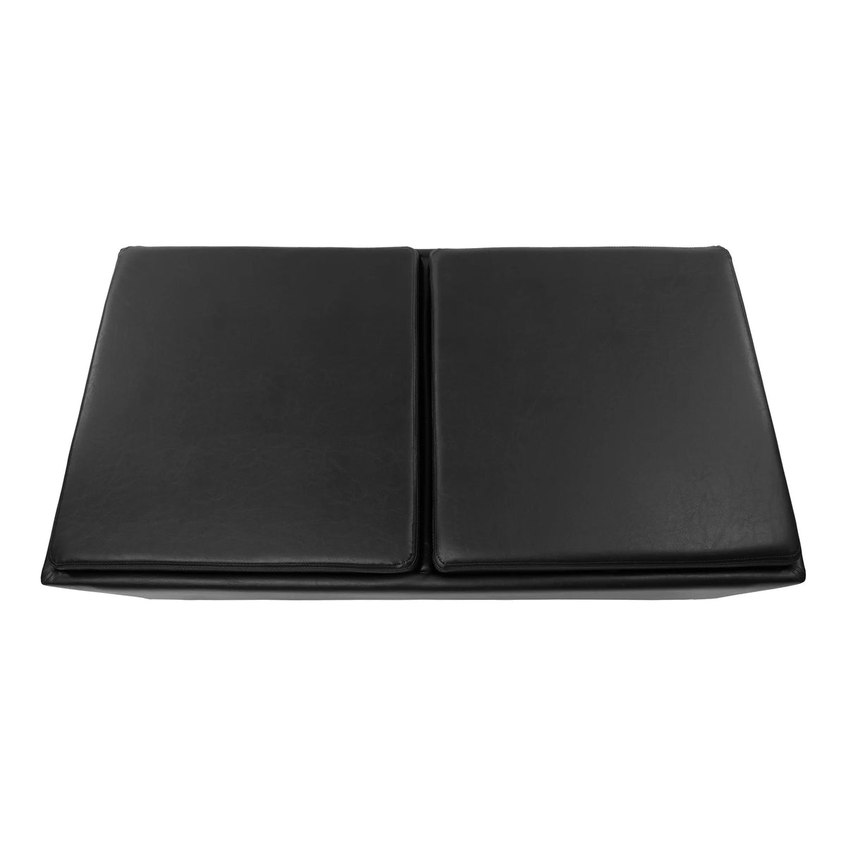 Espresso Faux Leather Upholstered Storage Cocktail Ottoman C6350