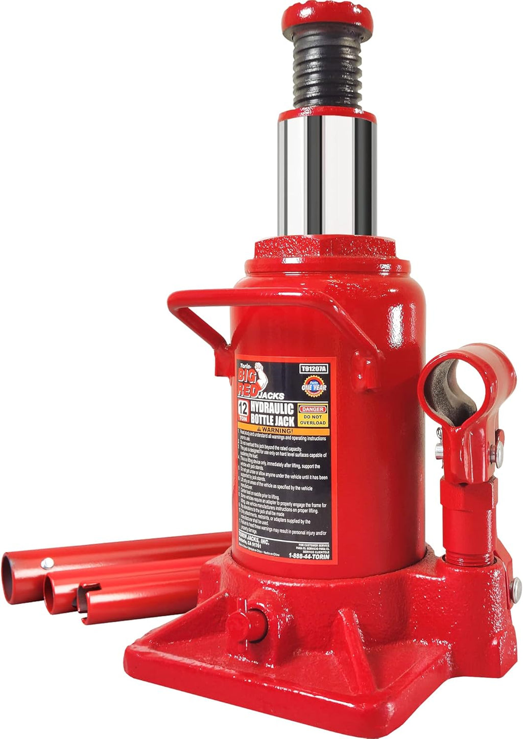 20 Ton Hydraulic Bottle Jack, Red, Pack of 2 A651005