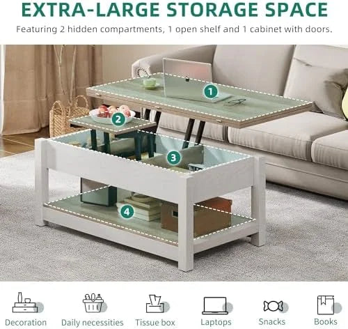 Lift Top Coffee Table Rustic Brown J244366