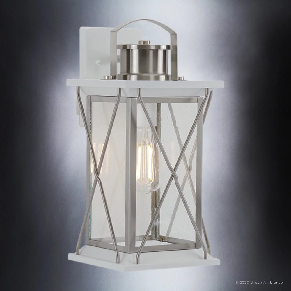 16''H Stainless Steel Outdoor Wall Sconce with Shatterproof Glass O973