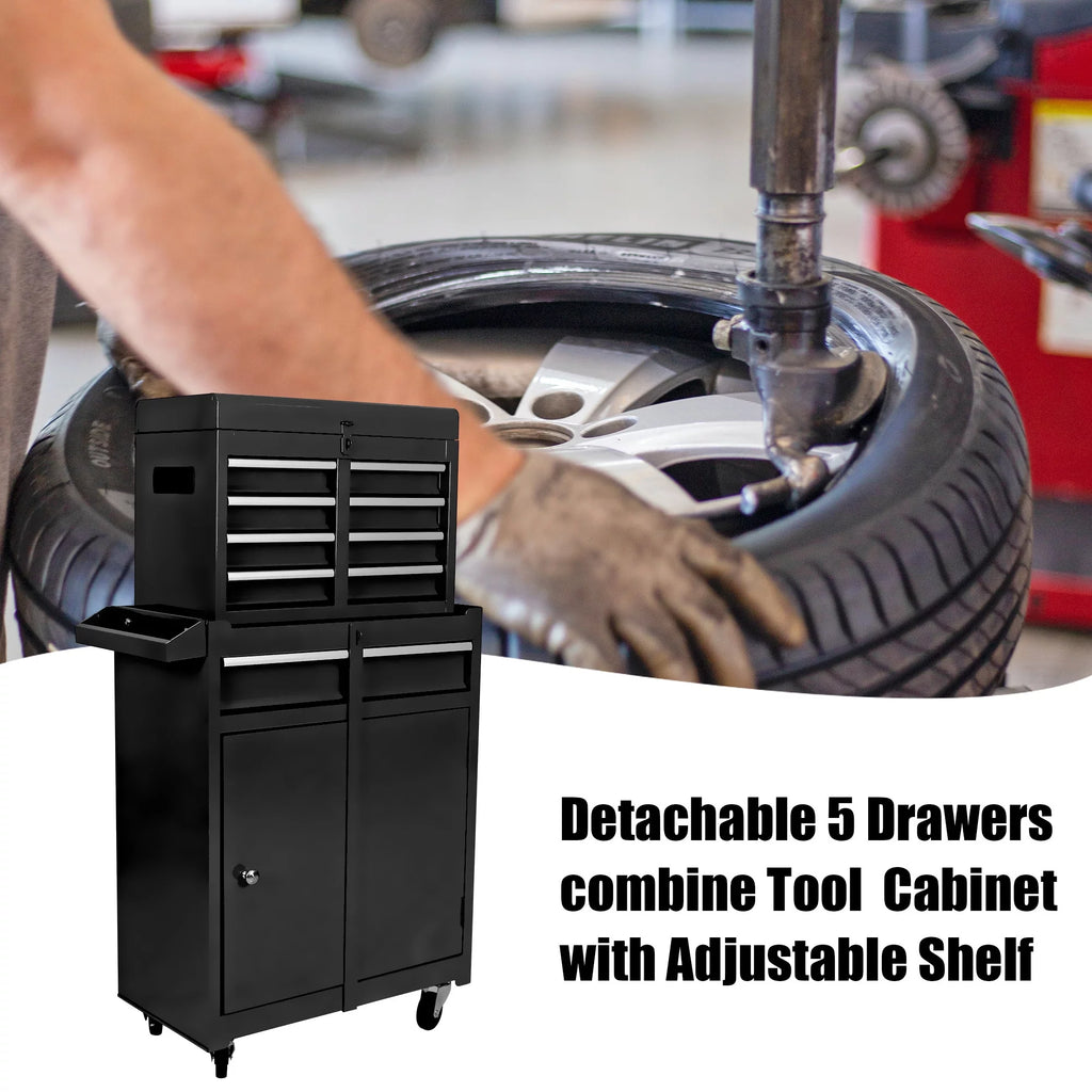 Black 5 Drawer Rolling Tool Chest with Locking System Q1619