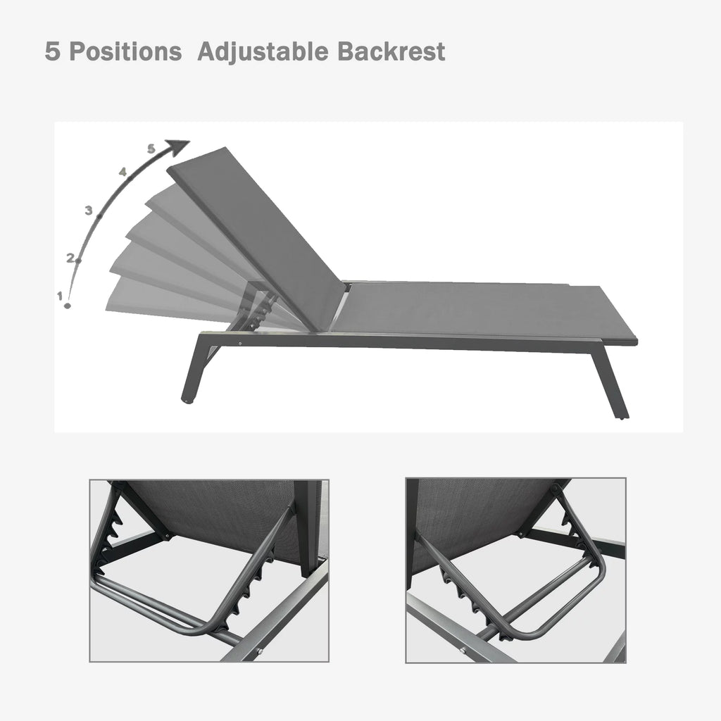 Adjustable Aluminum Outdoor Chaise Lounge Chair G370
