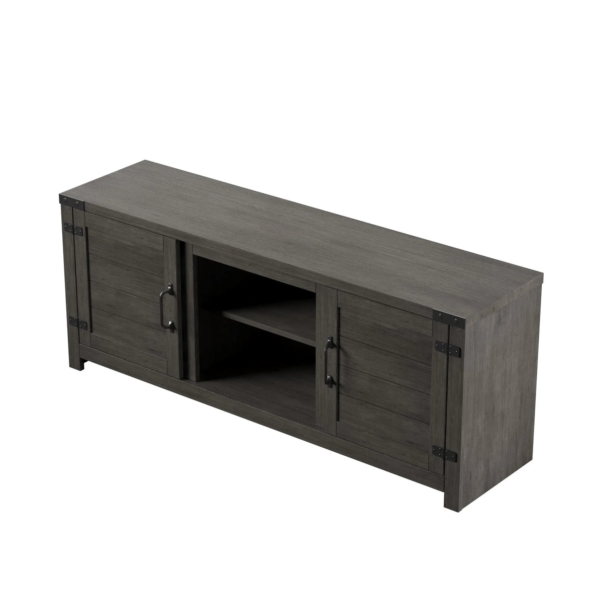 Weathered Gray TV Stand with Planked Doors X69240